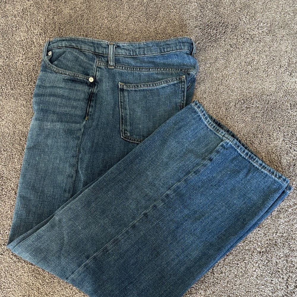 GAP High Rise Wide-Leg Blue Jeans